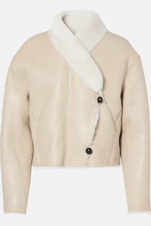 Isabel Marant Eriana shearling-trimmed leather jacket