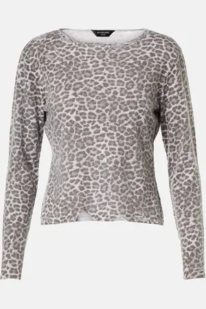 Balenciaga Distressed leopard-print jersey sweater