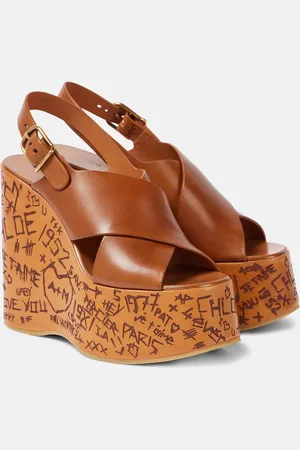 Chloé Maxime leather wedge sandals
