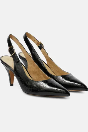 Khaite River crinkled leather slingback pumps