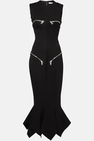 AREA Zip-detail belted midi dress