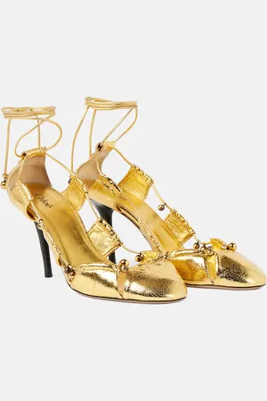 Chloé Luna metallic leather pumps