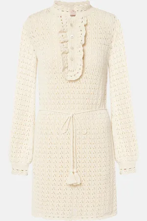 VALENTINO Open-knit cotton minidress