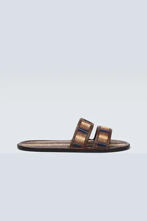 BODE Duotone leather-trimmed slides