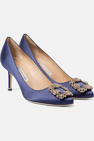 Manolo Blahnik Hangisi embellished satin pumps
