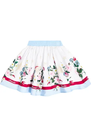 MONNALISA Floral cotton poplin skirt