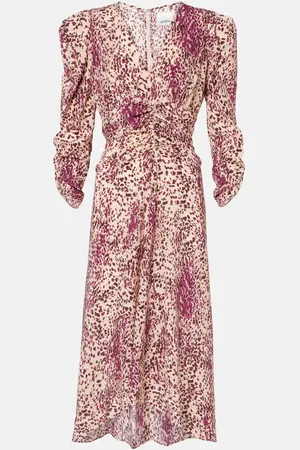 Isabel Marant Albini gathered silk-blend midi dress
