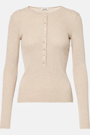 Staud Macaw cotton and cashmere Henley shirt
