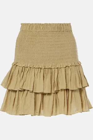 Marant Etoile Naomi smocked voile miniskirt