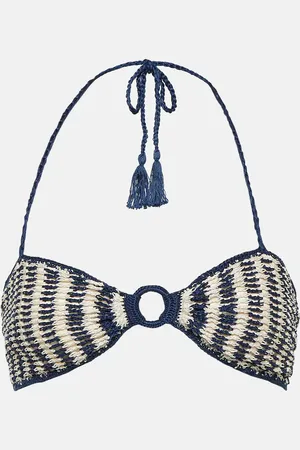 ANNA KOSTUROVA Crochet cotton bandeau bikini top