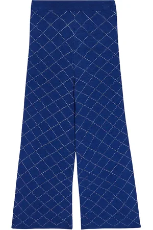 MORLEY Ona knitted checked wool pants