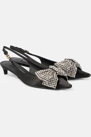 Dolce & Gabbana Embellished satin slingback pumps