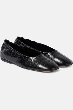 DRIES VAN NOTEN Croc-effect leather ballet flats