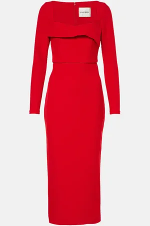 Roland Mouret Draped crÃªpe midi dress