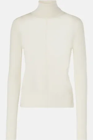 Chloé Semi-sheer wool turtleneck top