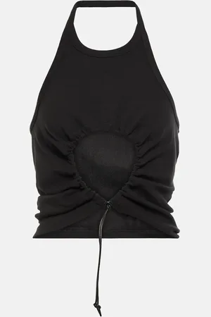 Alaïa Halter neck ruched cotton top