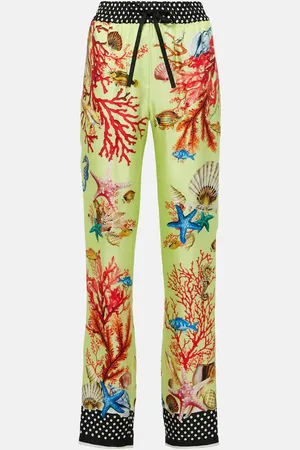 Dolce & Gabbana Capri printed silk tapered pants