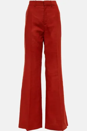 Chloé High-rise flared linen pants