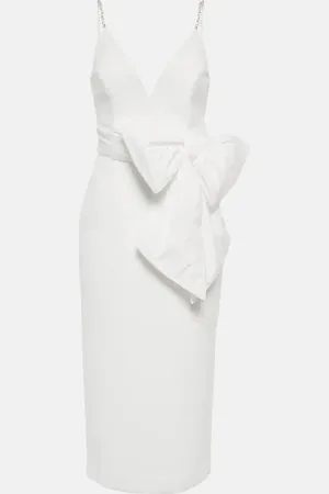 Rebecca Vallance Bridal Genevieve bow-trimmed crÃªpe midi dress
