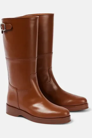 Loro Piana Lupo leather knee-high boots