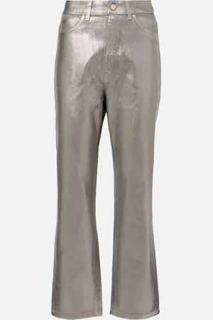 7 for all Mankind Coated high-rise straight jeans
