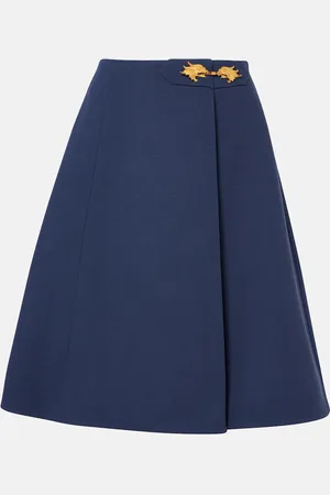 VALENTINO Virgin wool crÃªpe midi skirt