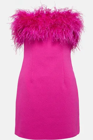 Rebecca Vallance Feather-trimmed crÃªpe minidress