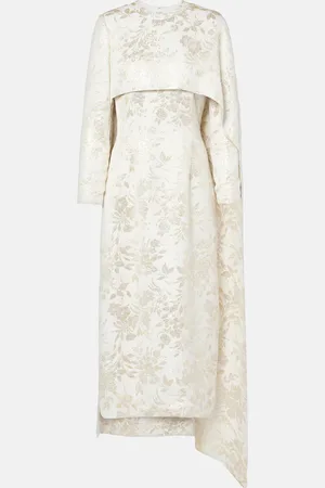 Markarian Felice floral caped jacquard midi dress