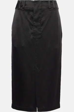 Saint Laurent Silk crÃªpe de chine pencil skirt
