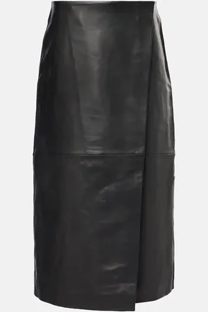 The Frankie Shop Hedi leather wrap skirt