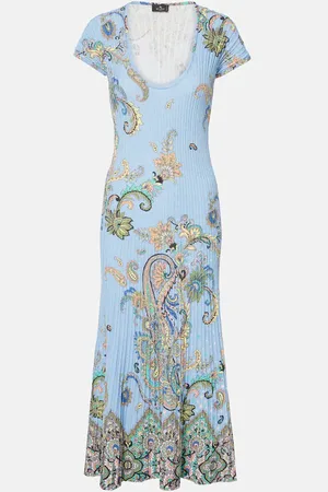 Etro Printed cotton-blend midi dress
