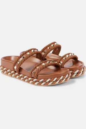 VALENTINO GARAVANI Rockstud leather espadrille sandals
