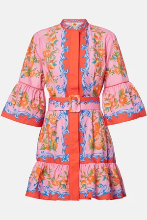 Farm Rio Floral belted cotton minidress