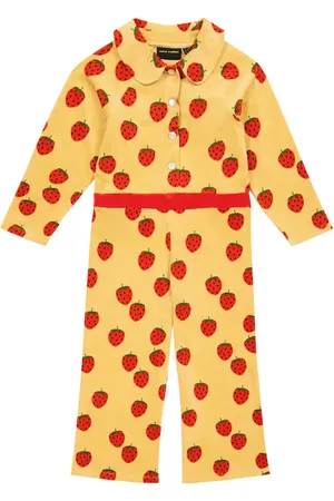 Mini Rodini Printed velour jumpsuit