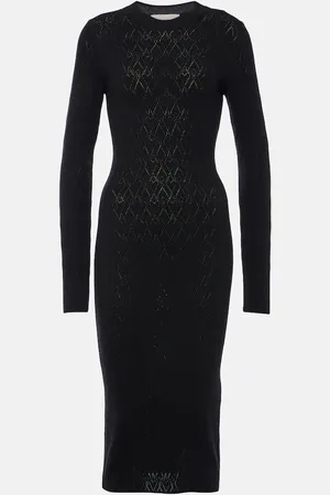 Ami Knitted cotton and wool midi dress