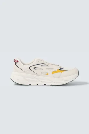 Hoka One One Clifton L leather-trimmed sneakers