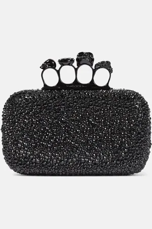 Alexander McQueen Knuckle embellished leather clutch