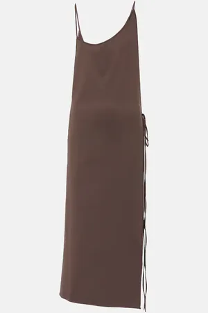 The Attico Side-slit gathered midi dress