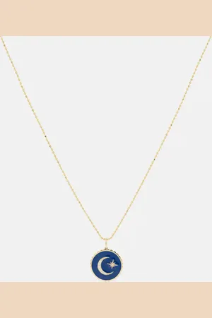 Sydney Evan Celestial Medallion 14kt chain necklace with diamonds