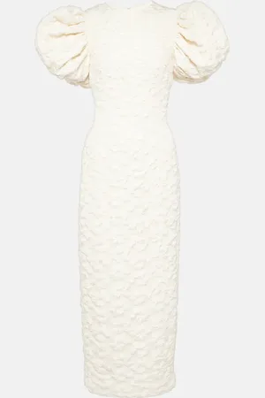 ROTATE Bridal floral jacquard midi dress
