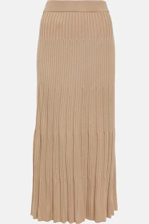 Joseph Ribbed-knit wool midi skirt