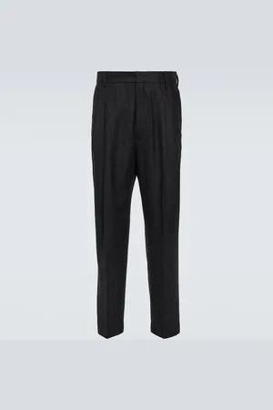 DRIES VAN NOTEN Wool flannel tapered pants