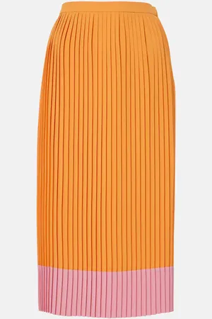 DRIES VAN NOTEN Colorblocked pleated midi skirt