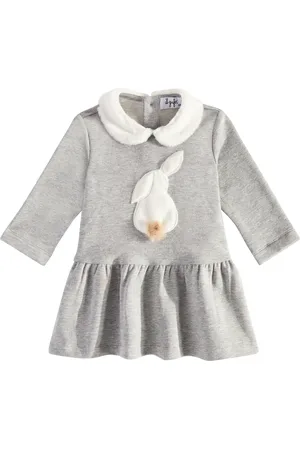 Il gufo Baby appliquÃ© fleece dress