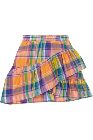 Molo Breena checked cotton poplin skirt