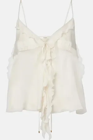 Chloé Ruffled silk charmeuse top