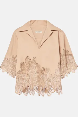 Elie saab Embroidered gabardine top