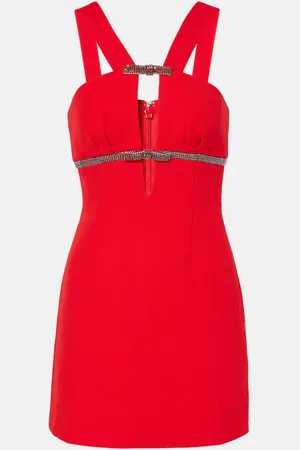 Self-Portrait Embellished crÃªpe minidress