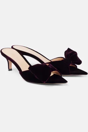 Gianvito Rossi 55 bow-detail velvet mules