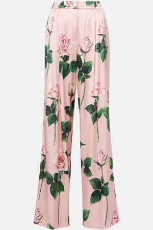 Dolce & Gabbana Floral silk-blend satin palazzo pants